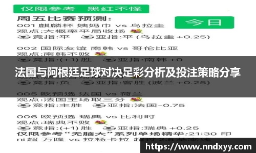 法国与阿根廷足球对决足彩分析及投注策略分享